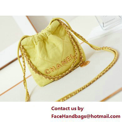 Chanel Canvas & Gold-Tone CHANEL 22 Mini Handbag AS3980 Yellow 2025